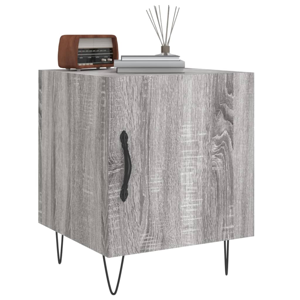 Nightstand, gray oak, 40x40x50cm, engineered wood
