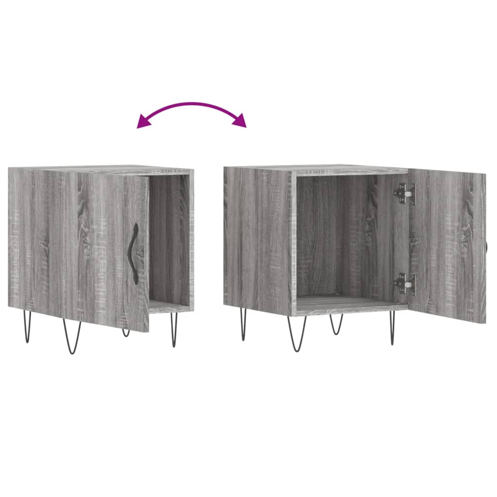 Nightstand, gray oak, 40x40x50cm, engineered wood