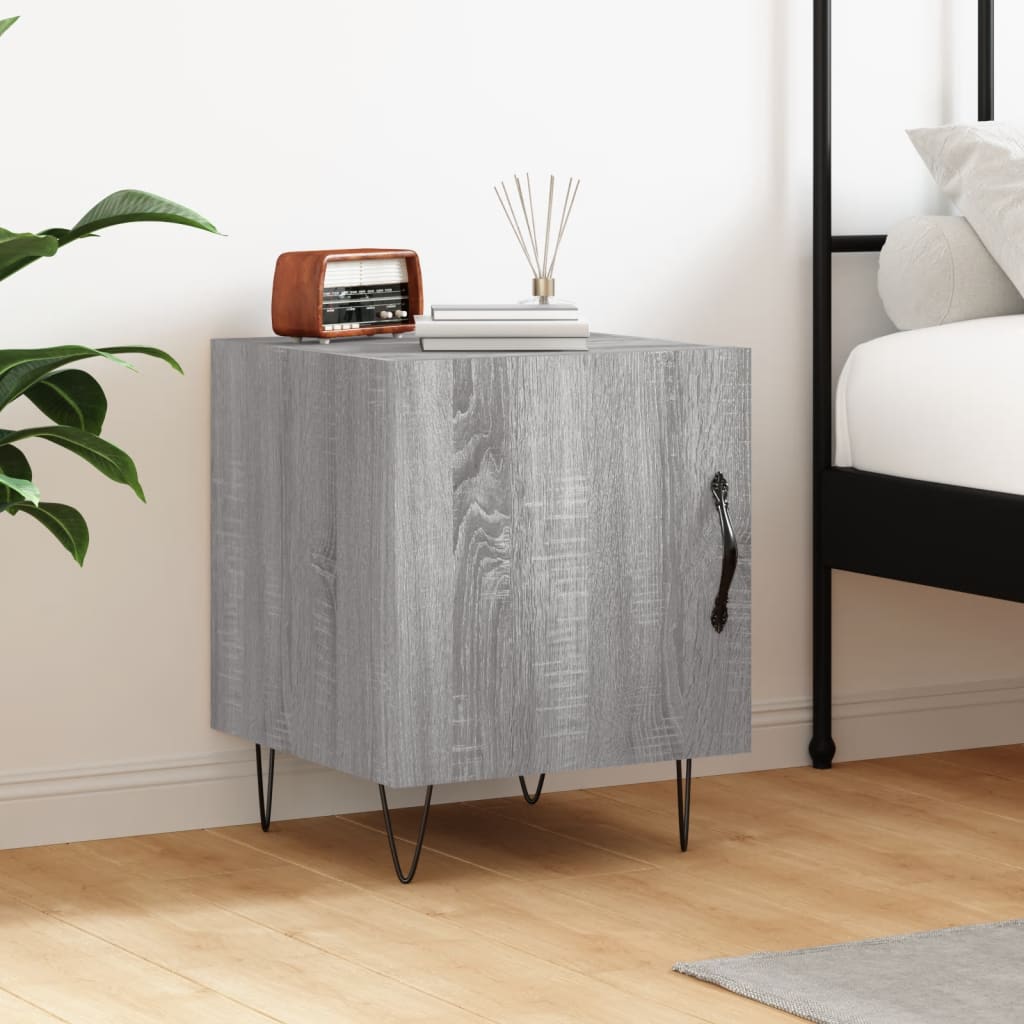 Nightstand, gray oak, 40x40x50cm, engineered wood