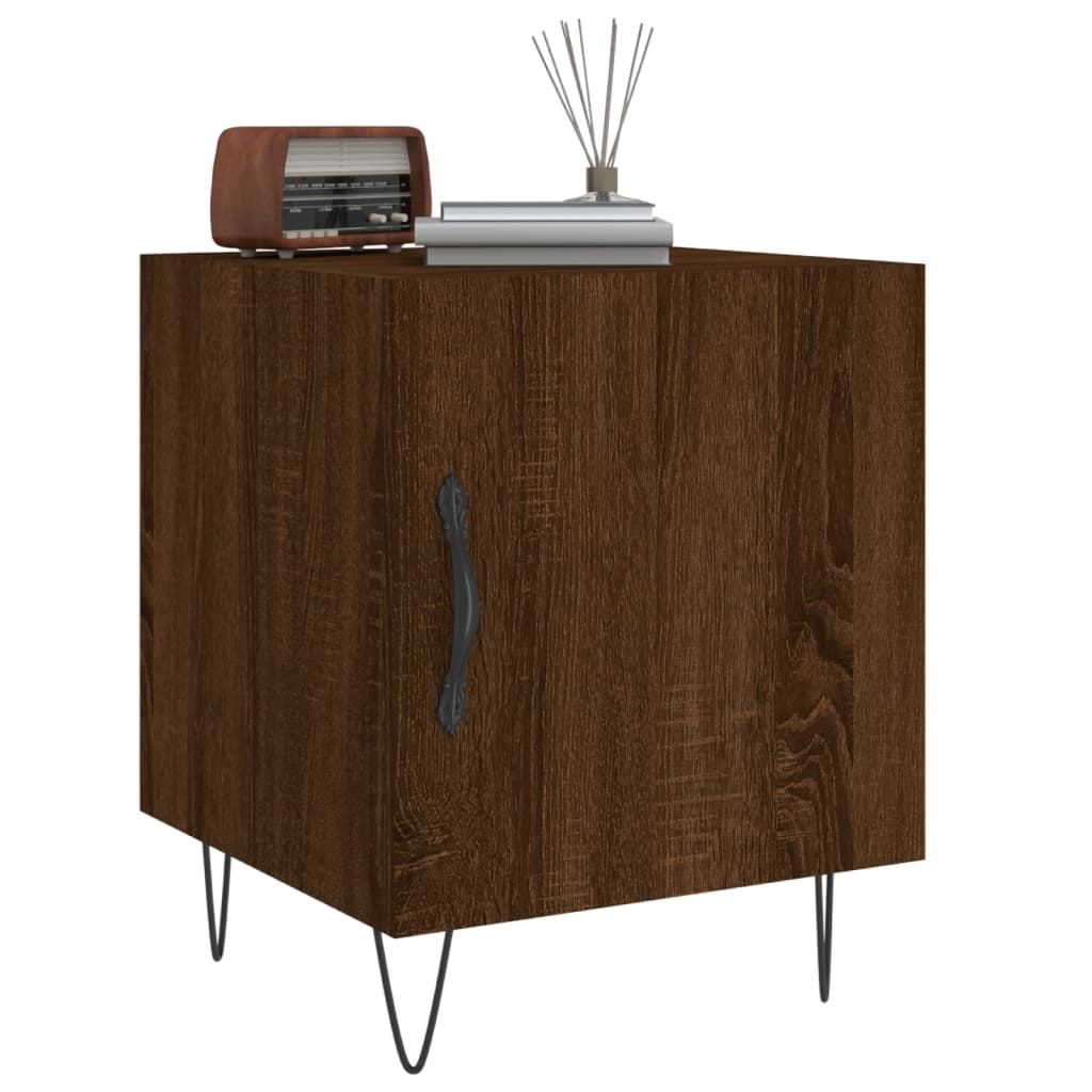 Bedside table, brown oak, 40x40x50cm, engineered wood