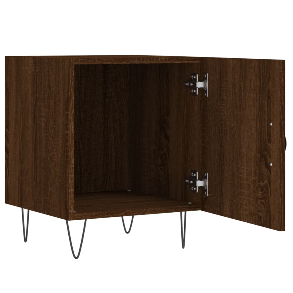 Bedside table, brown oak, 40x40x50cm, engineered wood
