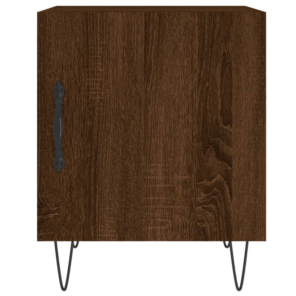 Bedside table, brown oak, 40x40x50cm, engineered wood