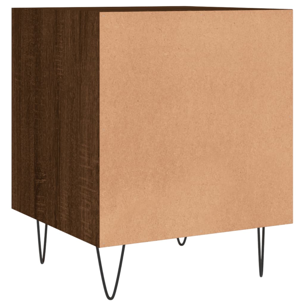 Bedside table, brown oak, 40x40x50cm, engineered wood