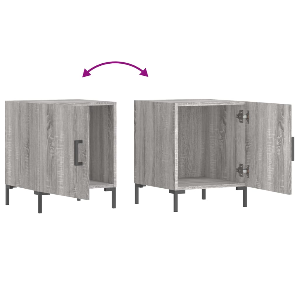 Nightstands, 2 pcs., gray oak, 40x40x50cm, wood