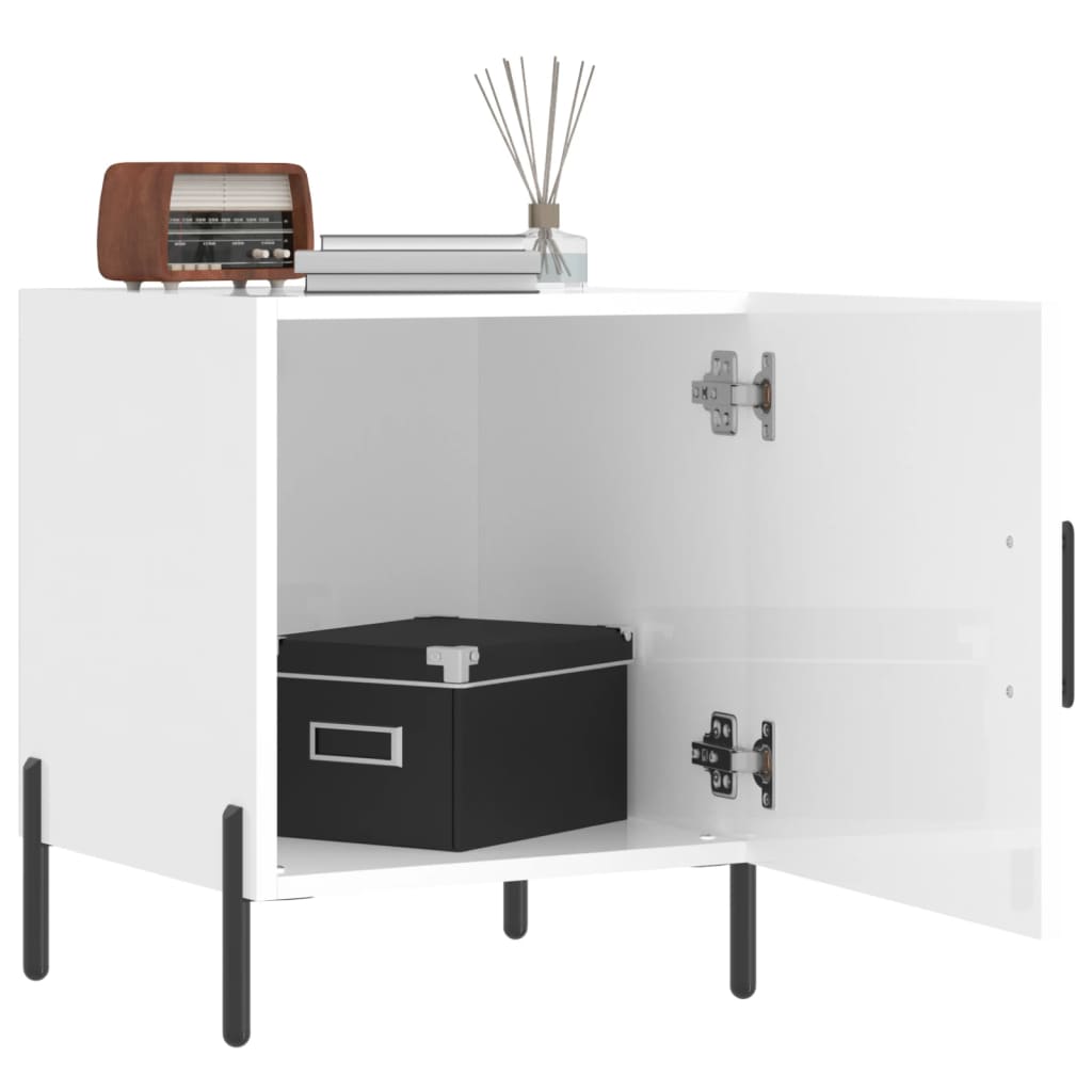 Bedside tables, 2 pcs., white, 40x40x50cm, engineered wood