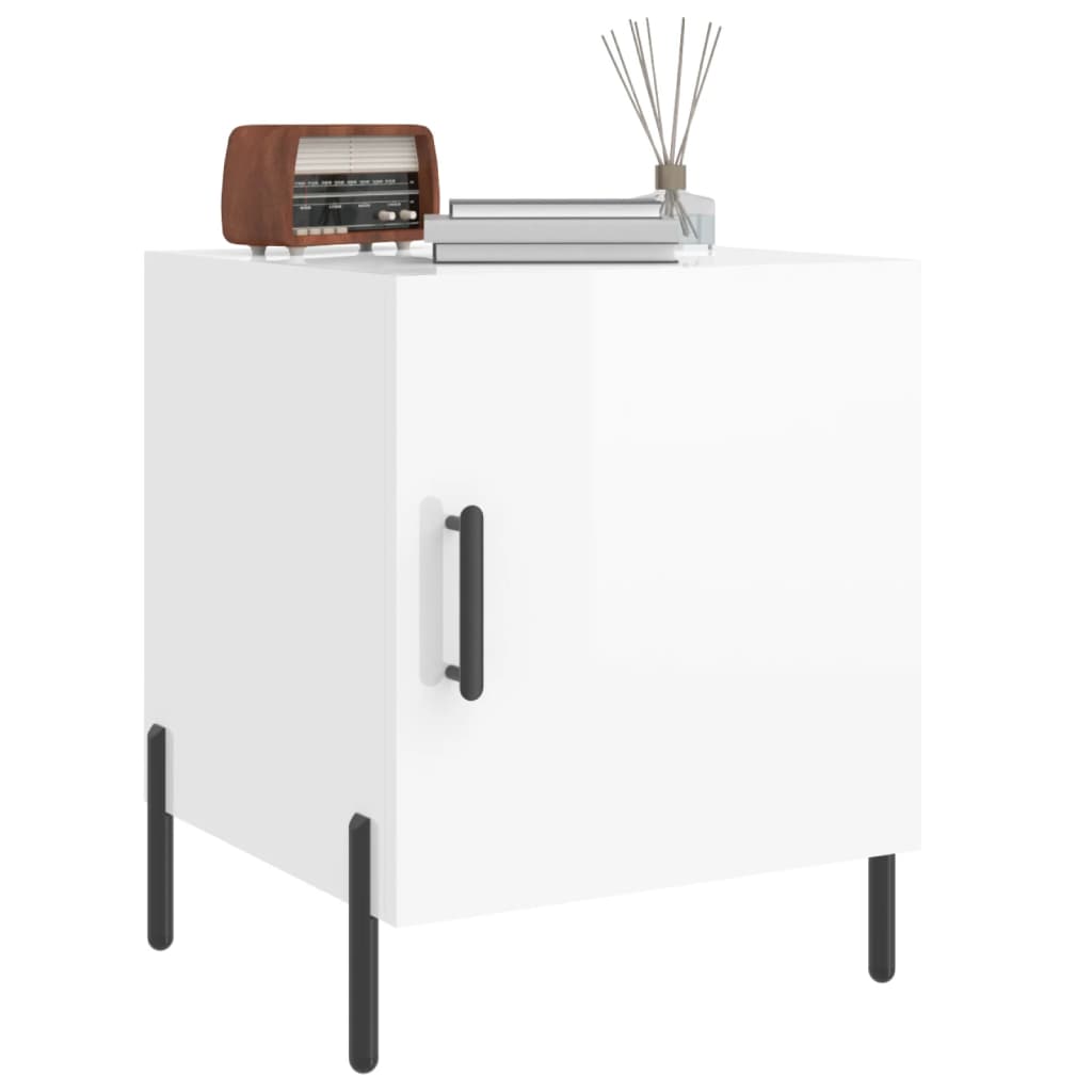 Bedside tables, 2 pcs., white, 40x40x50cm, engineered wood
