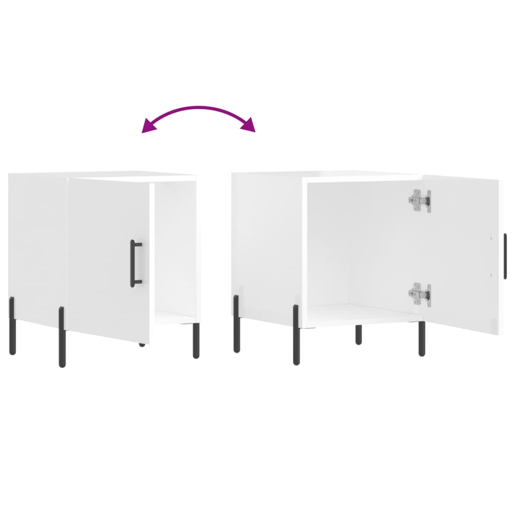 Bedside tables, 2 pcs., white, 40x40x50cm, engineered wood