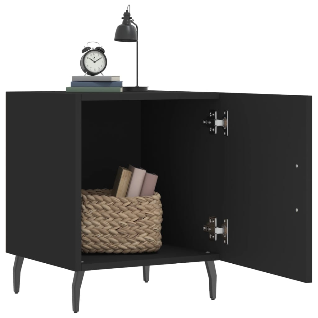 Bedside tables, 2 pcs., black, 40x40x50cm, engineered wood