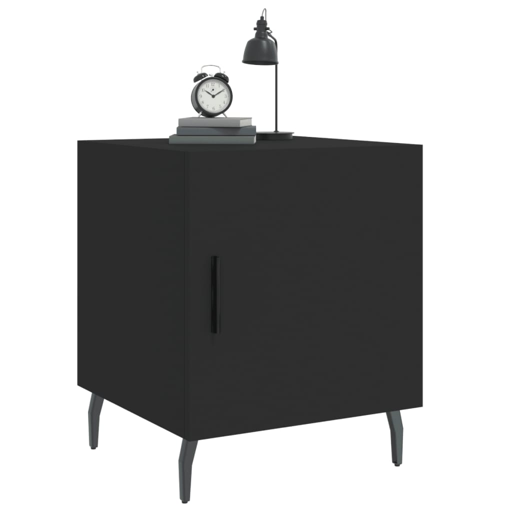 Bedside tables, 2 pcs., black, 40x40x50cm, engineered wood