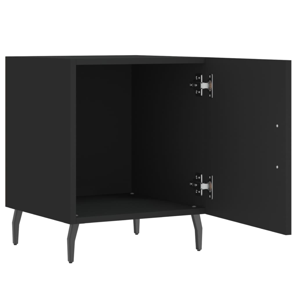 Bedside tables, 2 pcs., black, 40x40x50cm, engineered wood