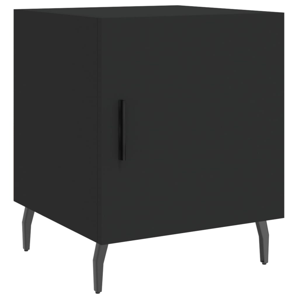 Bedside tables, 2 pcs., black, 40x40x50cm, engineered wood