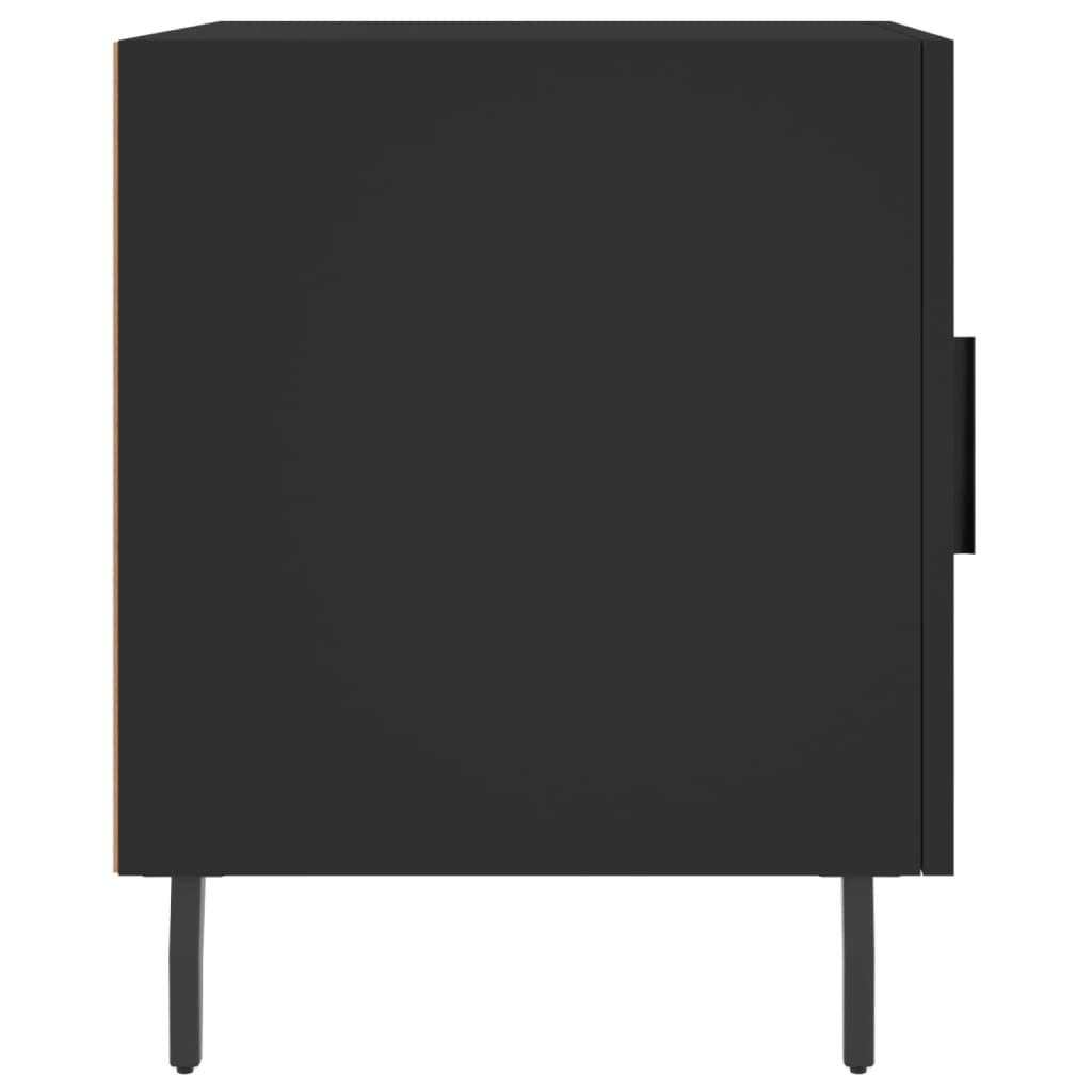 Bedside tables, 2 pcs., black, 40x40x50cm, engineered wood