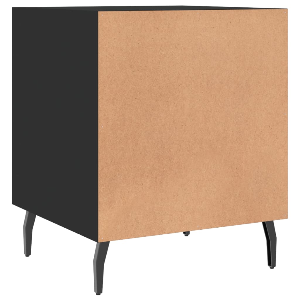 Bedside tables, 2 pcs., black, 40x40x50cm, engineered wood