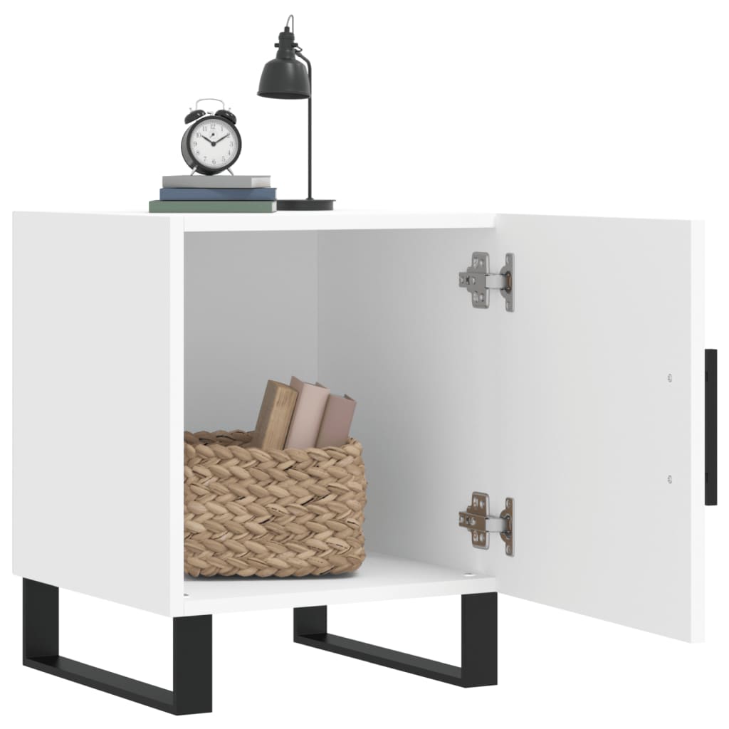 Bedside tables, 2 pcs., white, 40x40x50cm, engineered wood