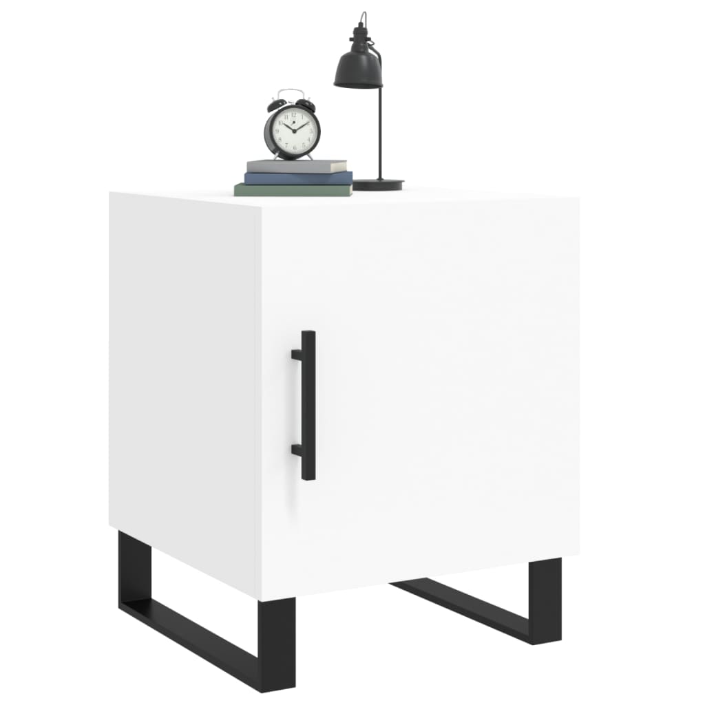 Bedside tables, 2 pcs., white, 40x40x50cm, engineered wood