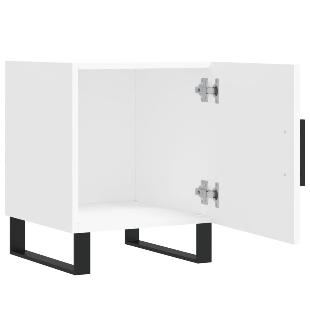 Bedside tables, 2 pcs., white, 40x40x50cm, engineered wood