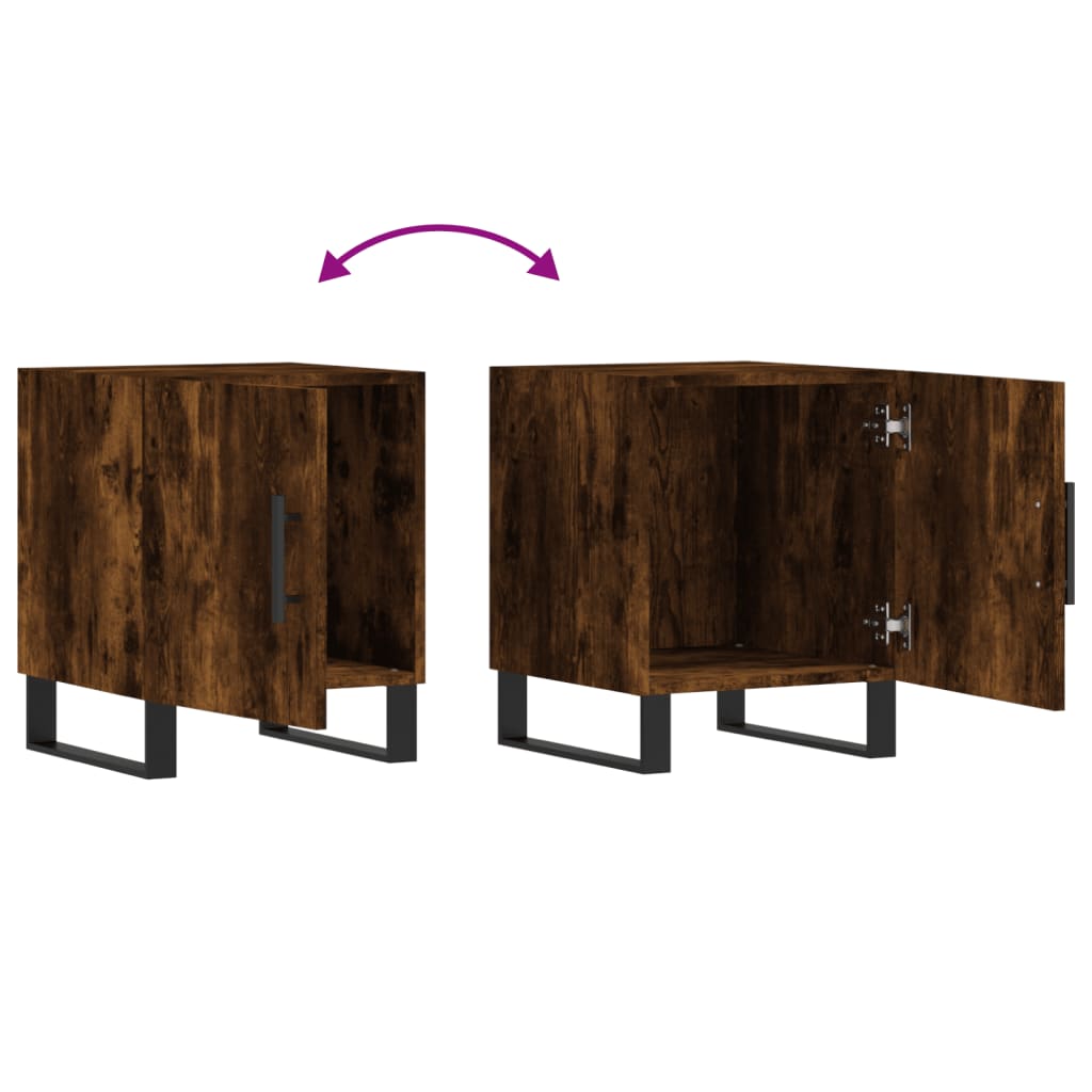 Bedside tables, 2 pcs., smoked oak, 40x40x50cm, wood