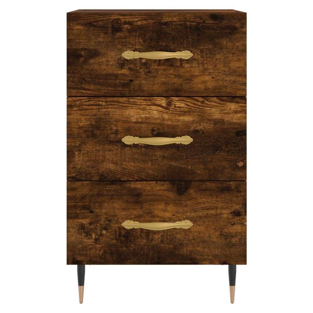 Bedside table, smoky oak, 40x40x66cm, engineered wood