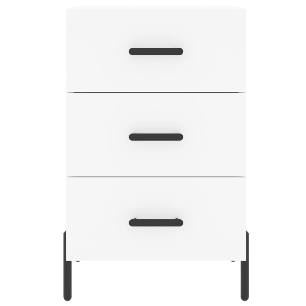 Bedside table, white, 40x40x66cm, engineered wood