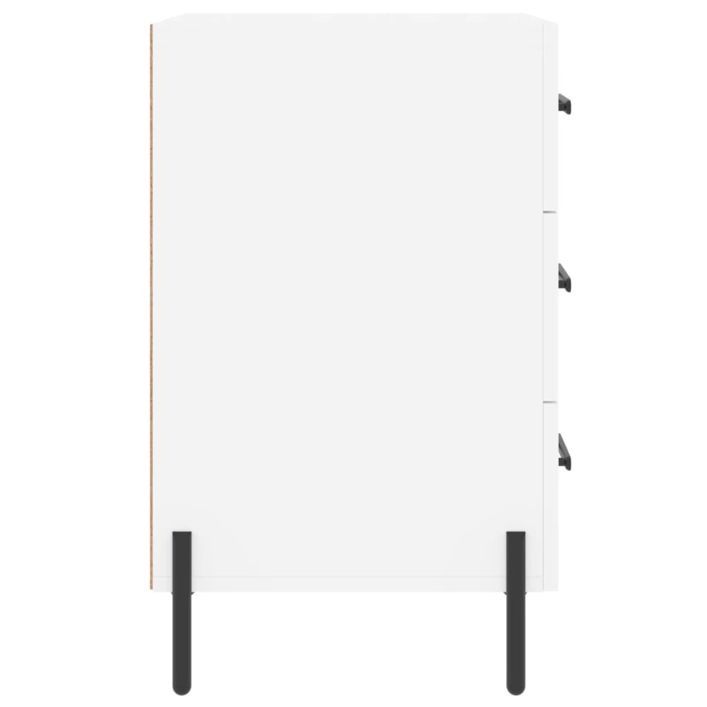 Bedside table, white, 40x40x66cm, engineered wood