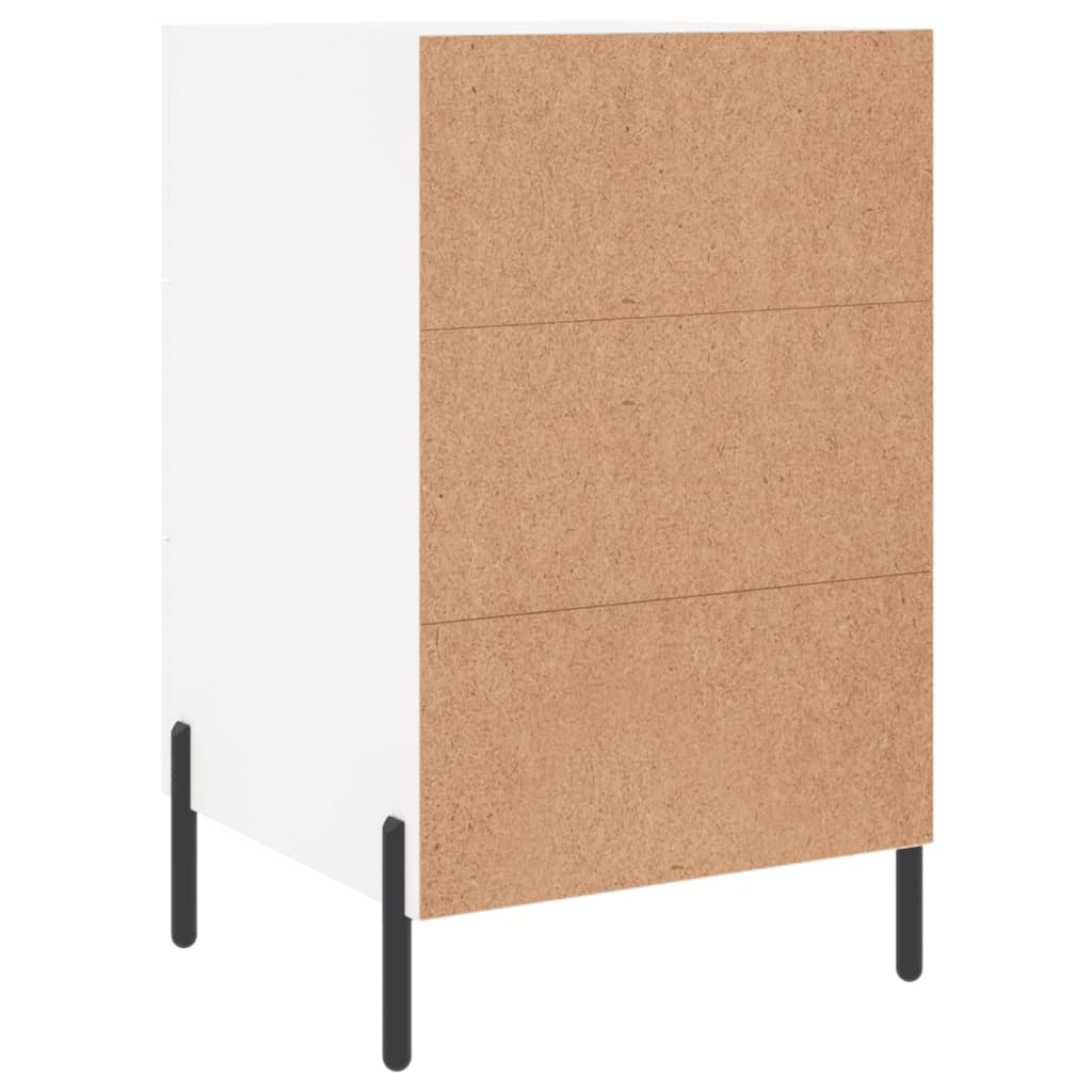 Bedside table, white, 40x40x66cm, engineered wood
