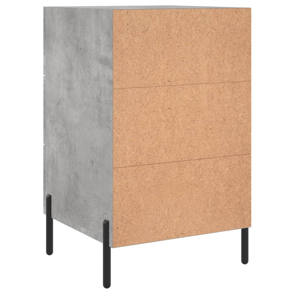 Bedside table, concrete grey, 40x40x66cm, engineered wood
