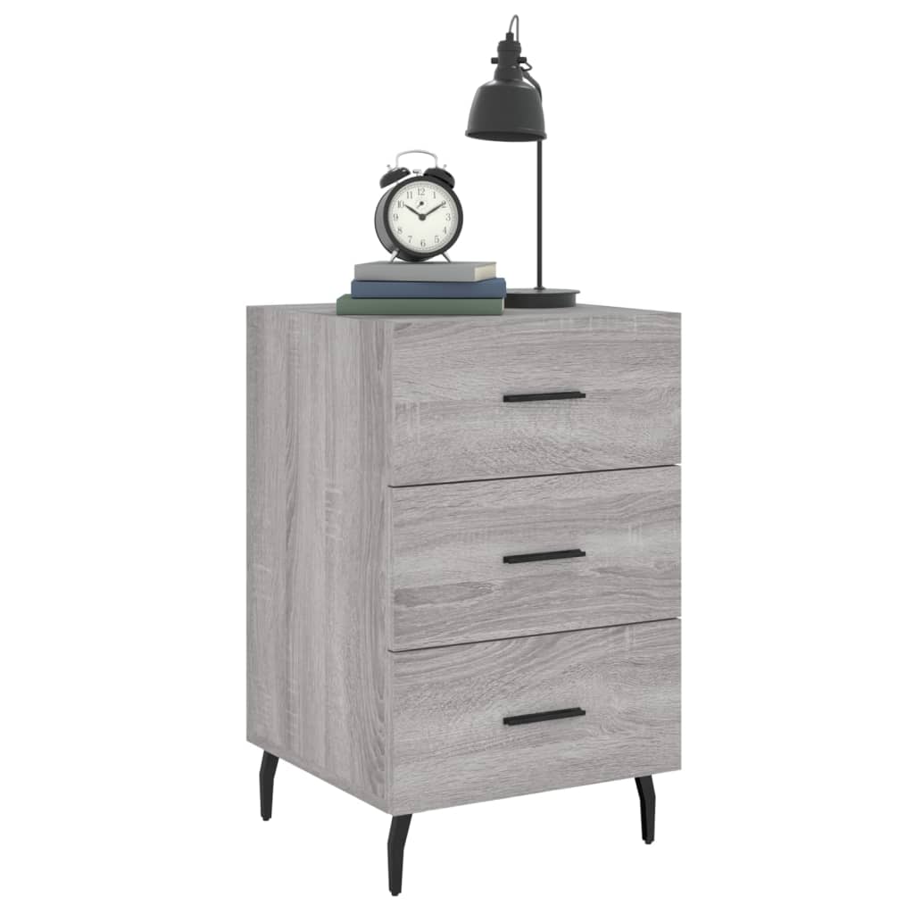 Bedside cabinet, grey oak, 40x40x66cm, engineered wood