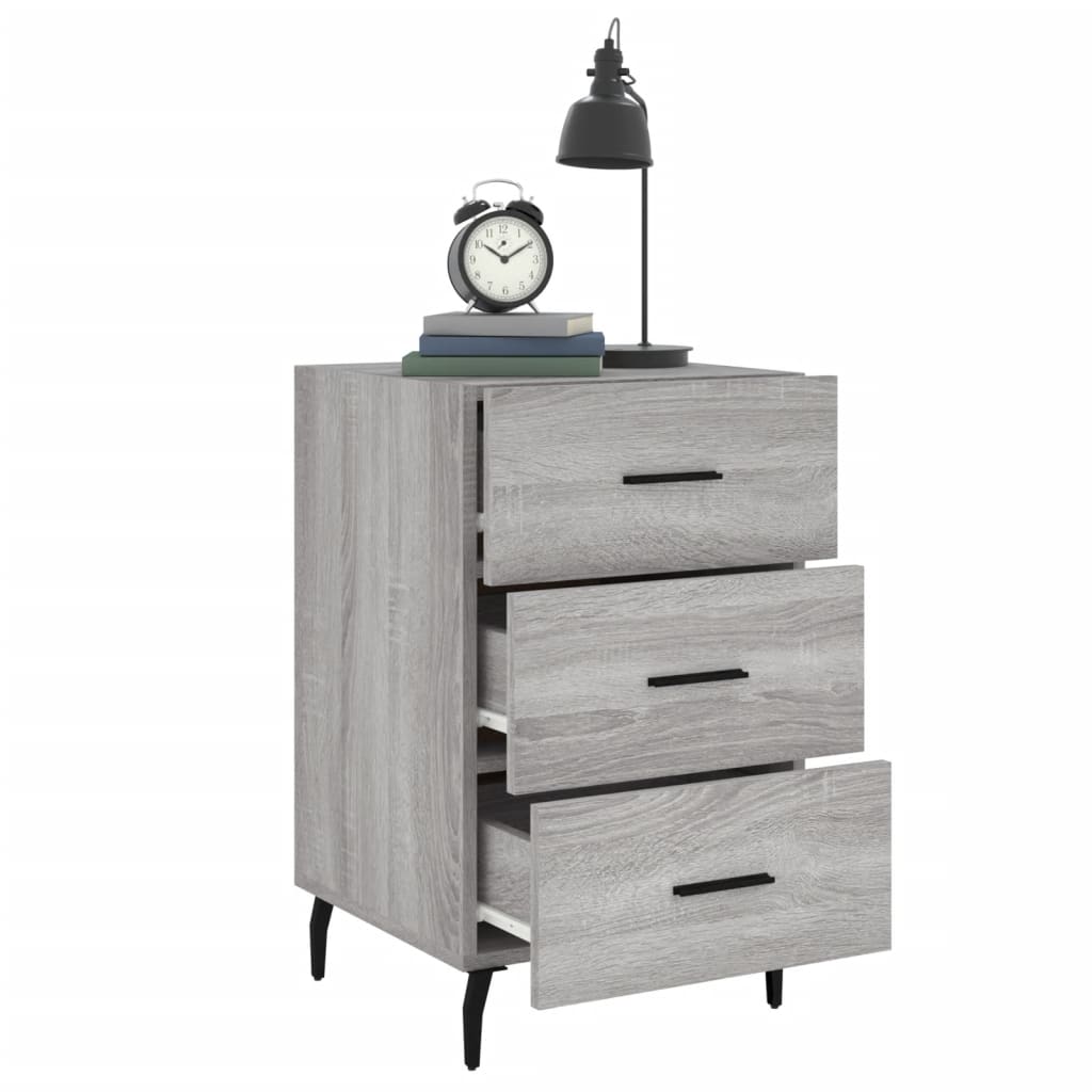 Bedside cabinet, grey oak, 40x40x66cm, engineered wood