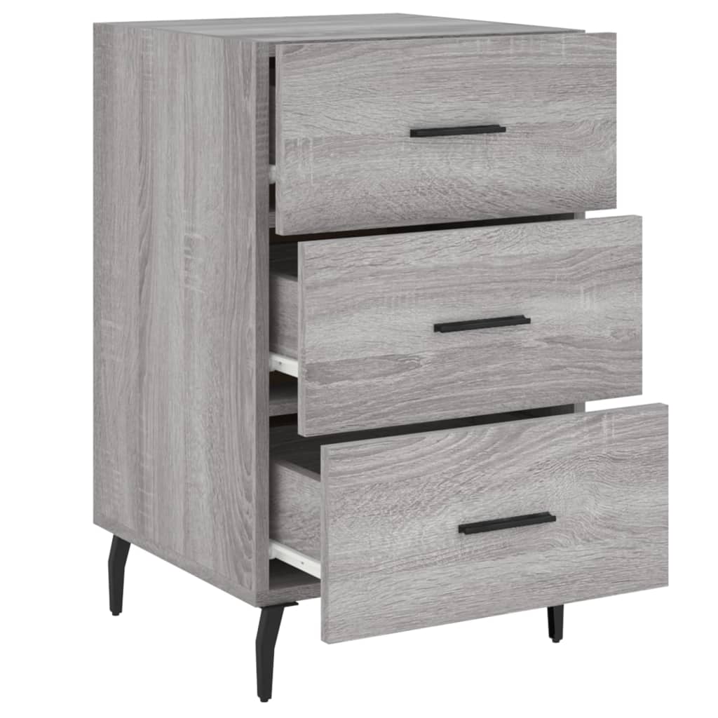 Bedside cabinet, grey oak, 40x40x66cm, engineered wood
