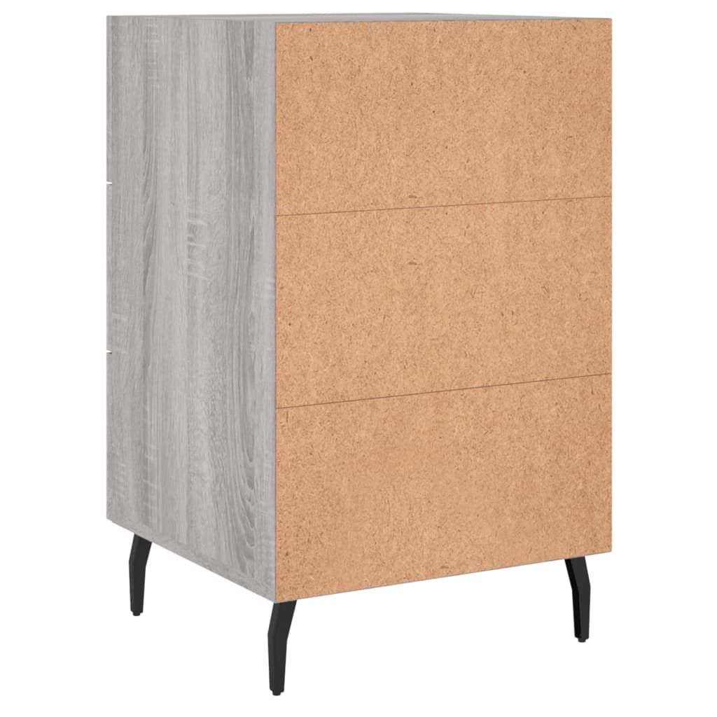 Bedside cabinet, grey oak, 40x40x66cm, engineered wood
