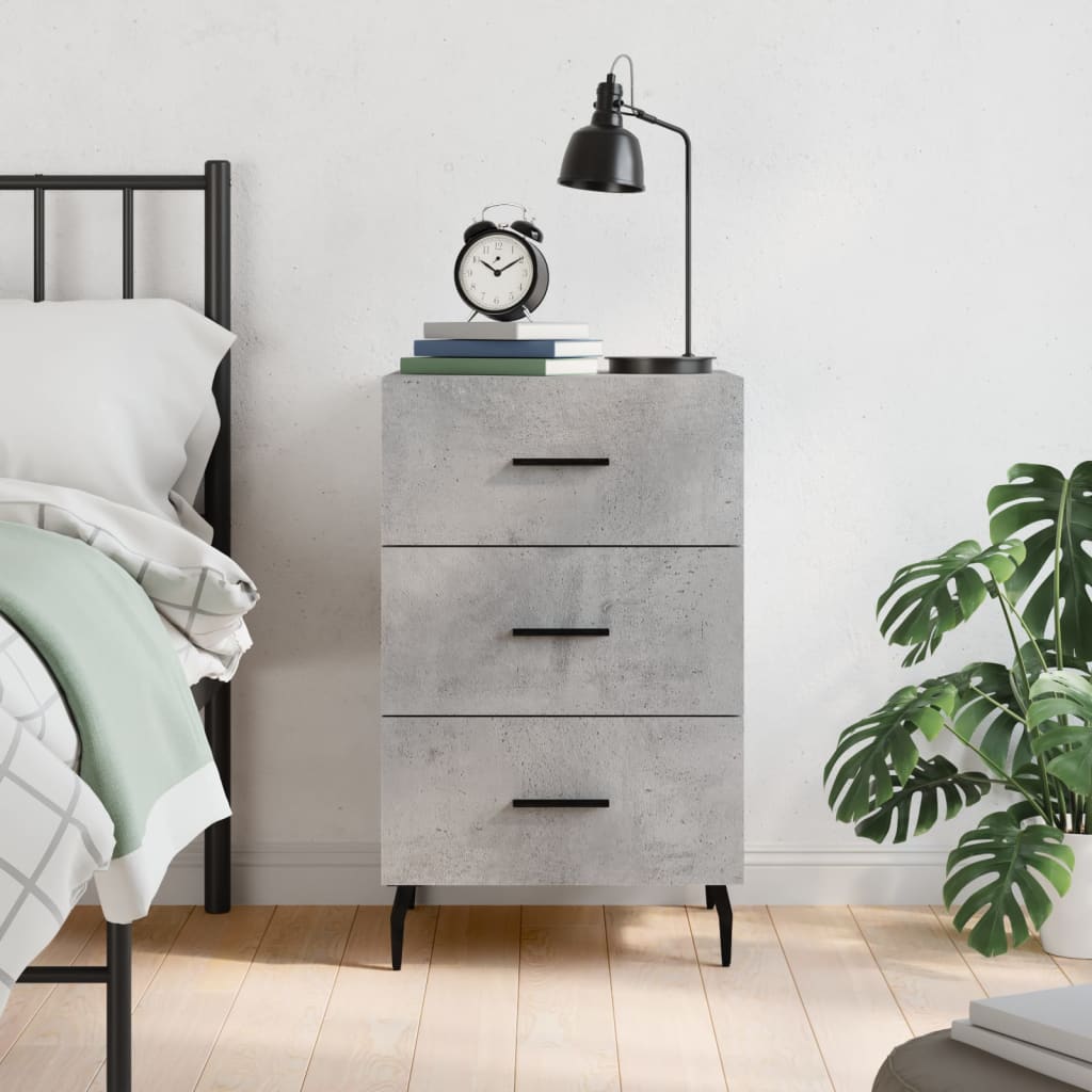 Bedside cabinet, grey oak, 40x40x66cm, engineered wood