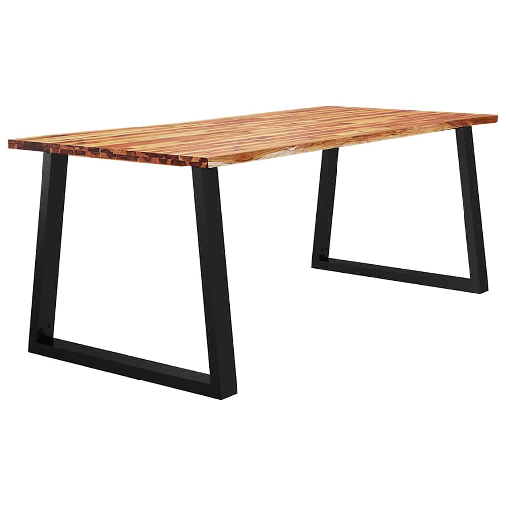 Dining table with live edge, 200x90x75cm, solid acacia