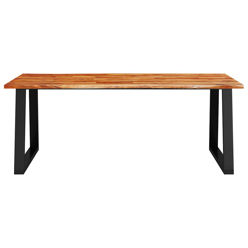 Dining table with live edge, 200x90x75cm, solid acacia