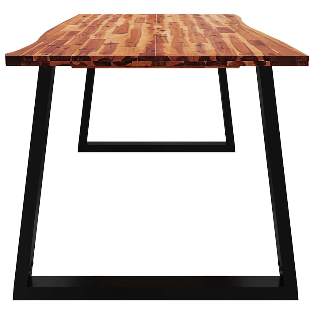 Dining table with live edge, 200x90x75cm, solid acacia