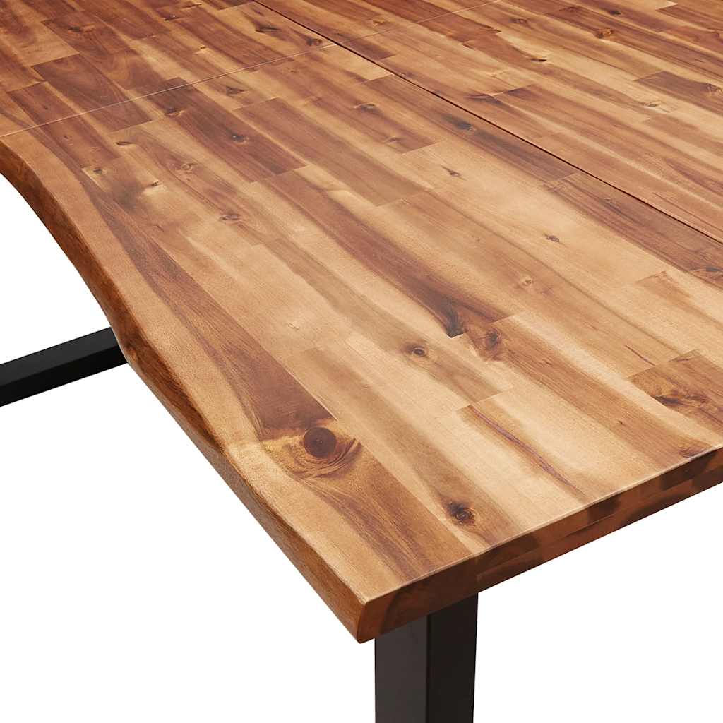 Dining table with live edge, 200x90x75cm, solid acacia