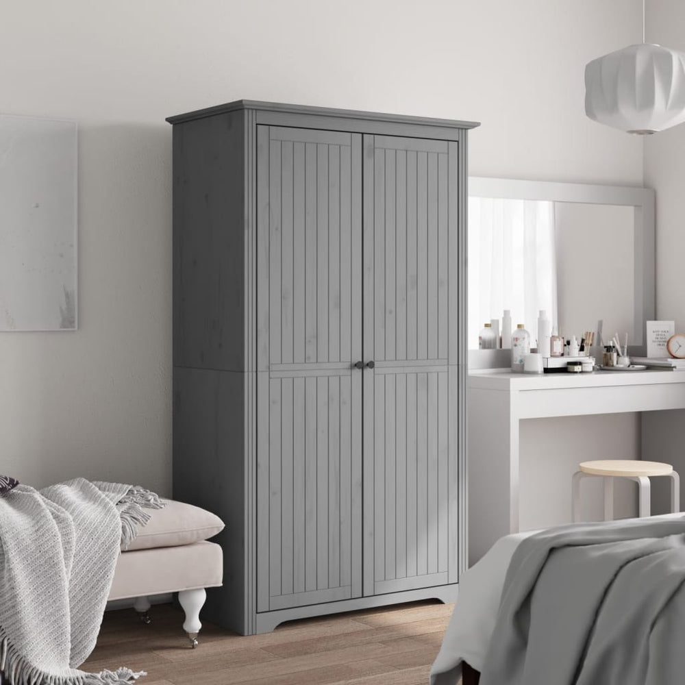 Wardrobe BODO, grey, 99x53.5x173 cm, solid pine