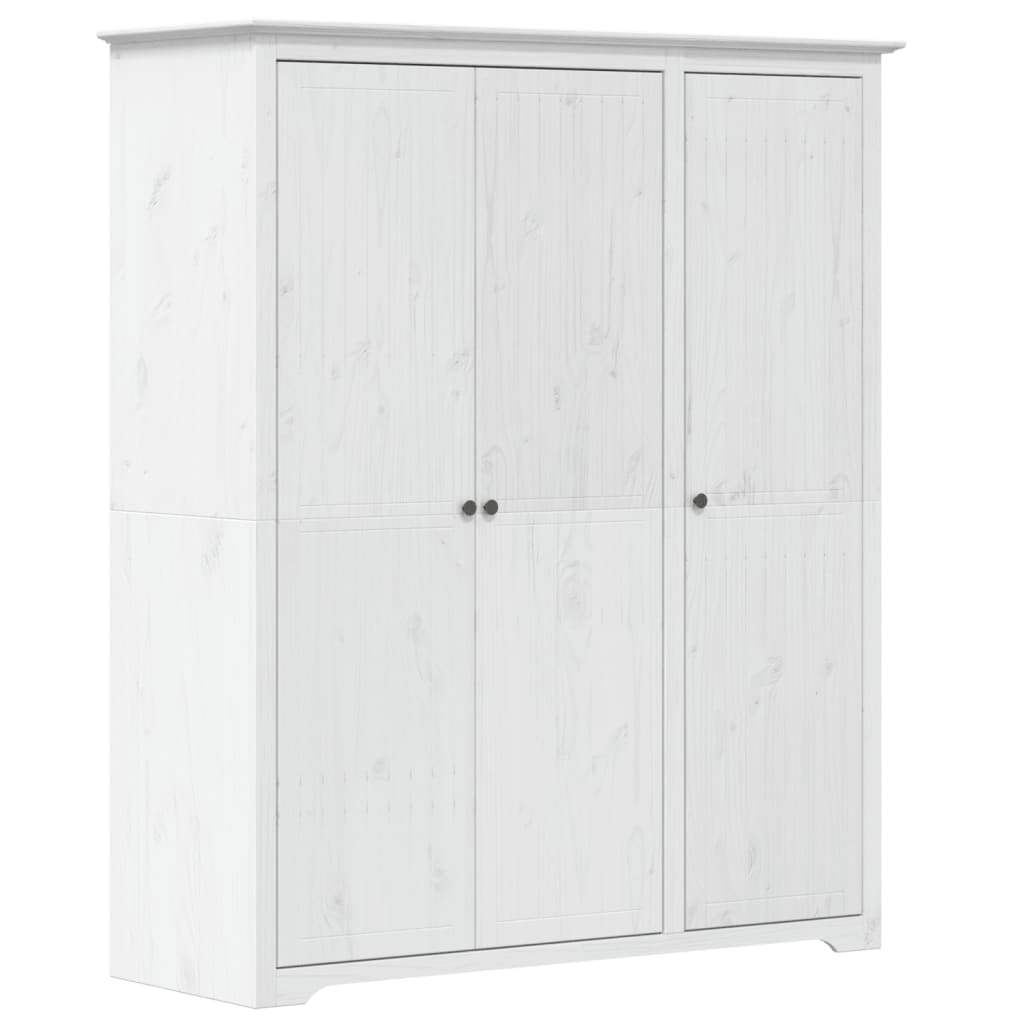 Skapis BODO, balts, 146x53,5x173 cm, priedes masīvkoks