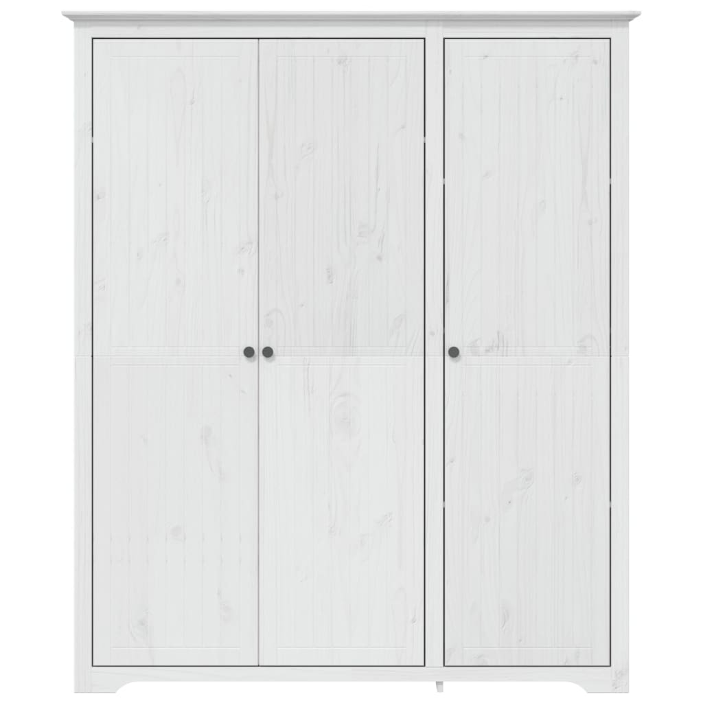 Skapis BODO, balts, 146x53,5x173 cm, priedes masīvkoks