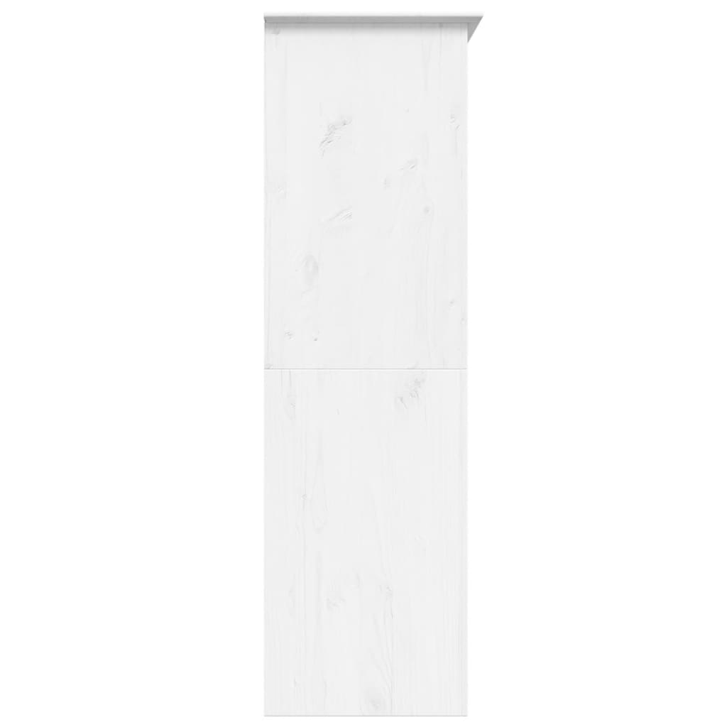 Skapis BODO, balts, 146x53,5x173 cm, priedes masīvkoks