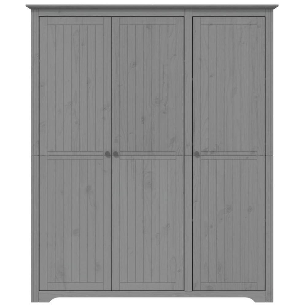 Wardrobe BODO, grey, 146x53.5x173 cm, solid pine