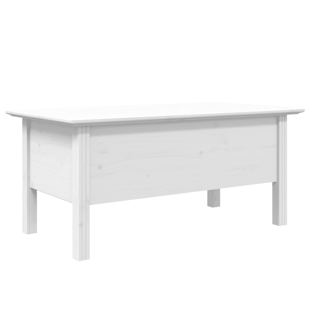 Kavos staliukas BODO, baltas, 100x55x46 cm, pušies masyvas