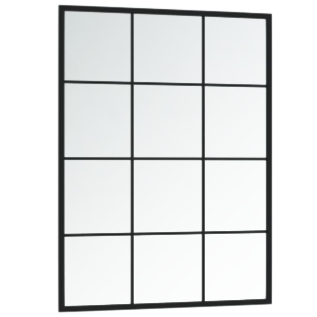 Sieniniai veidrodžiai, 3vnt., juodos spalvos, 80x60cm, metalas