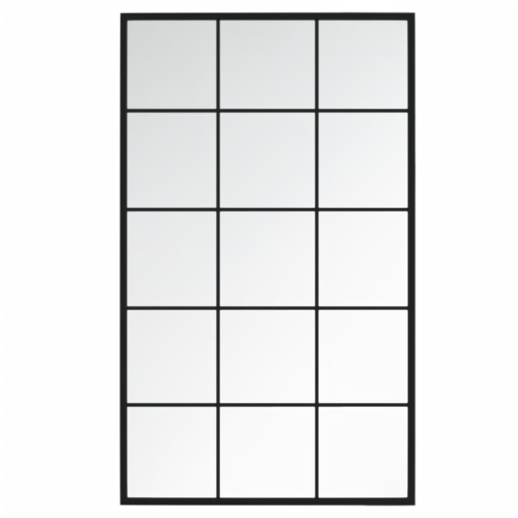 Sieniniai veidrodžiai, 2vnt., juodos spalvos, 100x60cm, metalas