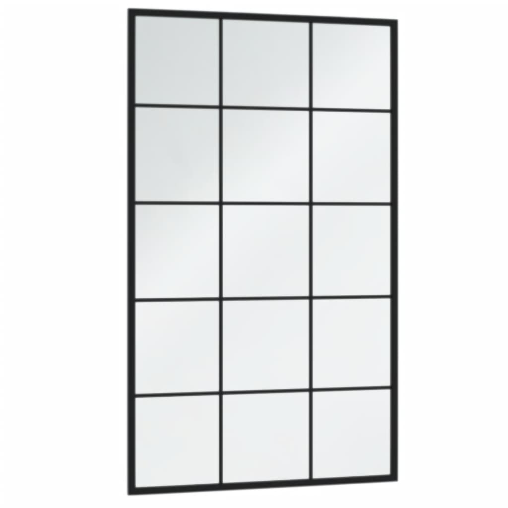 Sieniniai veidrodžiai, 3vnt., juodos spalvos, 100x60cm, metalas