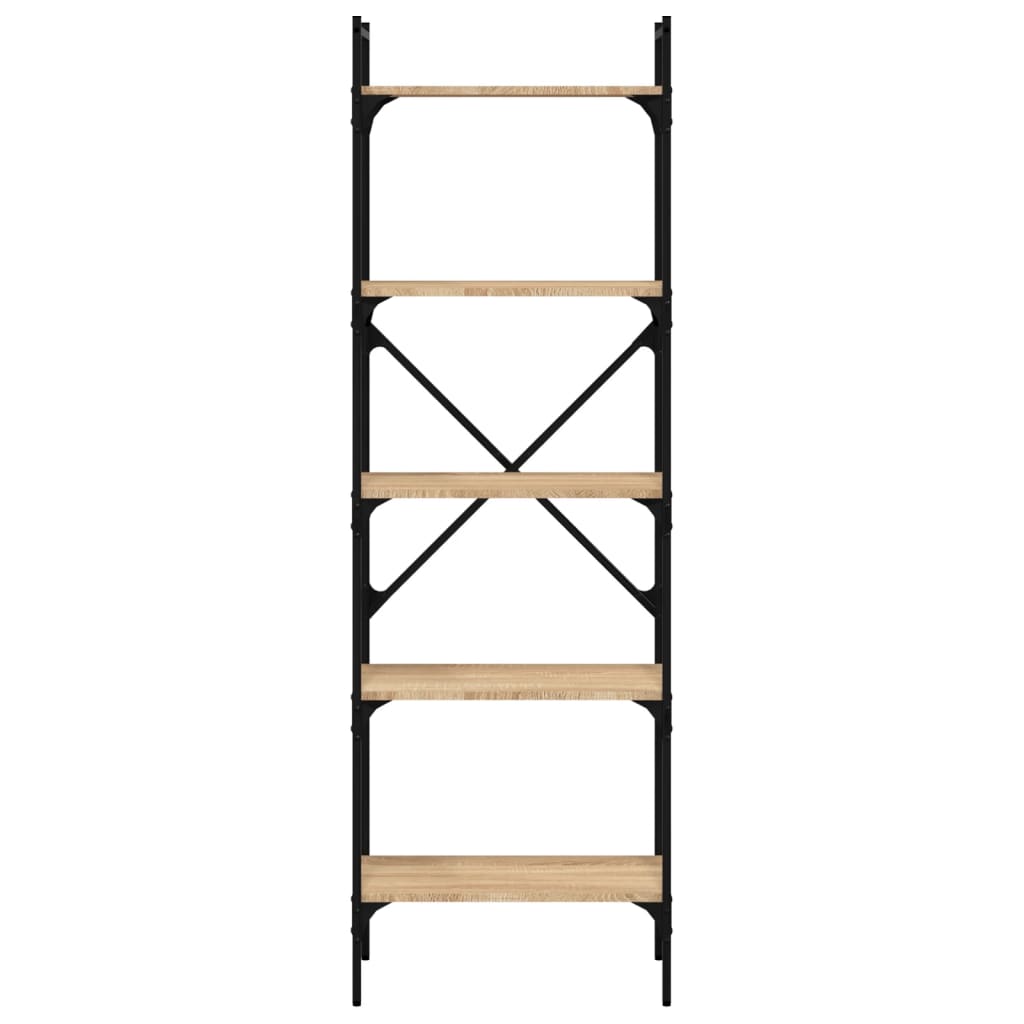 Bookcase, 5-tier, oak, 56x31.5x174cm, engineered wood