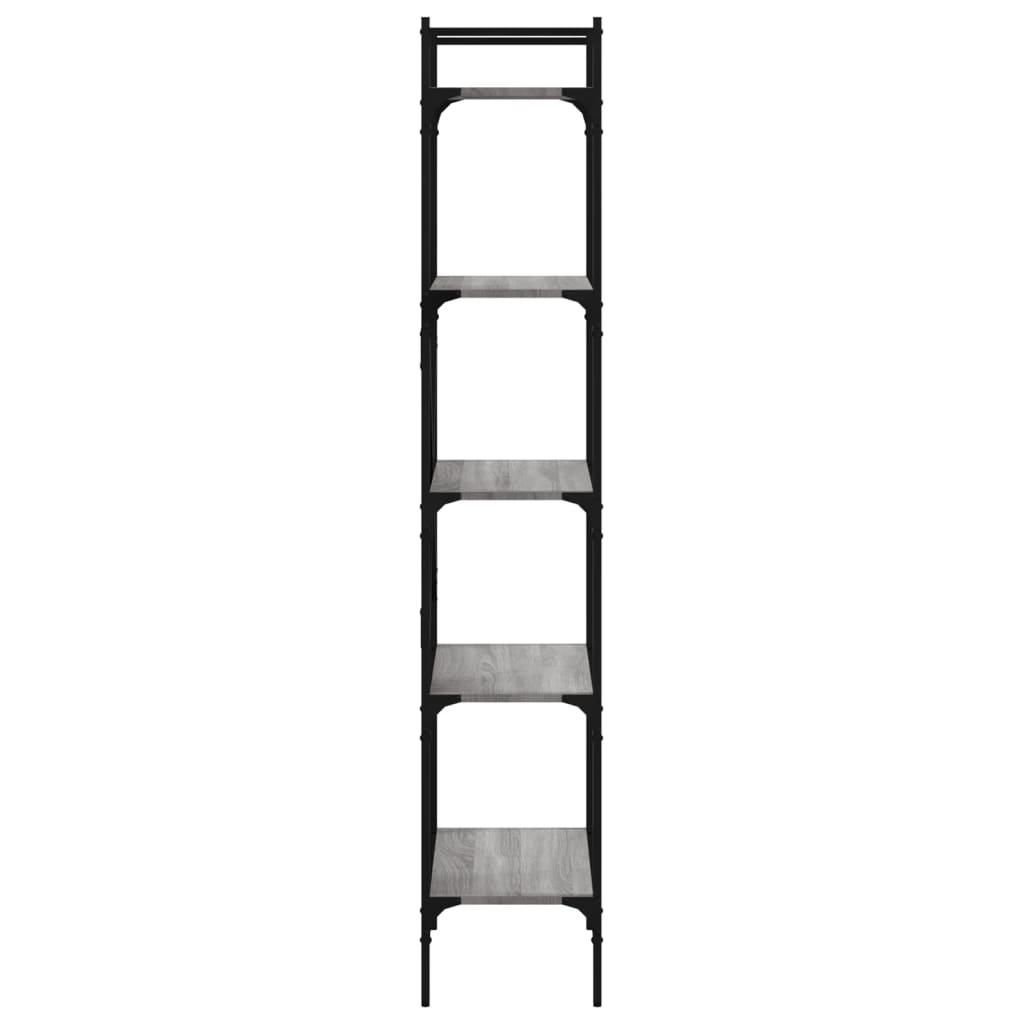 Grāmatu plaukts, 5 stāvi, pelēks ozols, 56x31,5x174cm, koks