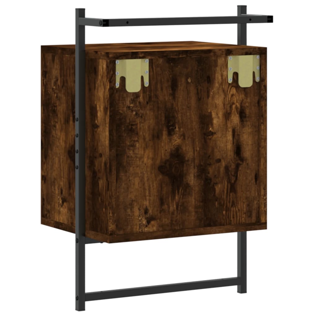 Wall-mounted nightstand, smoky, 40x30x61cm, engineered wood