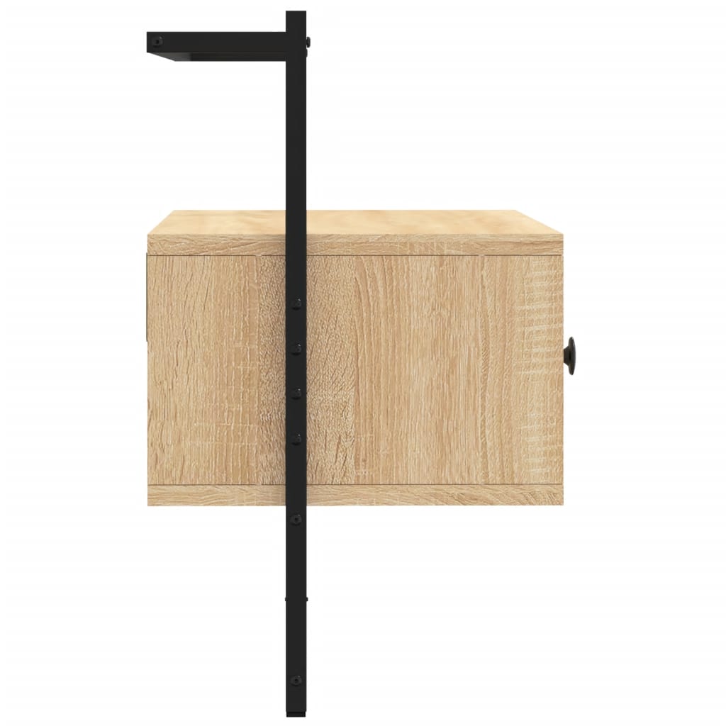 Wall-mounted TV cabinet, oak, 60.5x30x51cm, wood