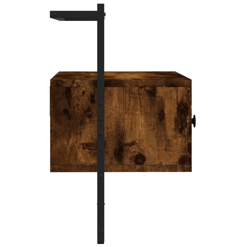 Wall-mounted TV cabinet, smoked, 60.5x30x51cm, wood