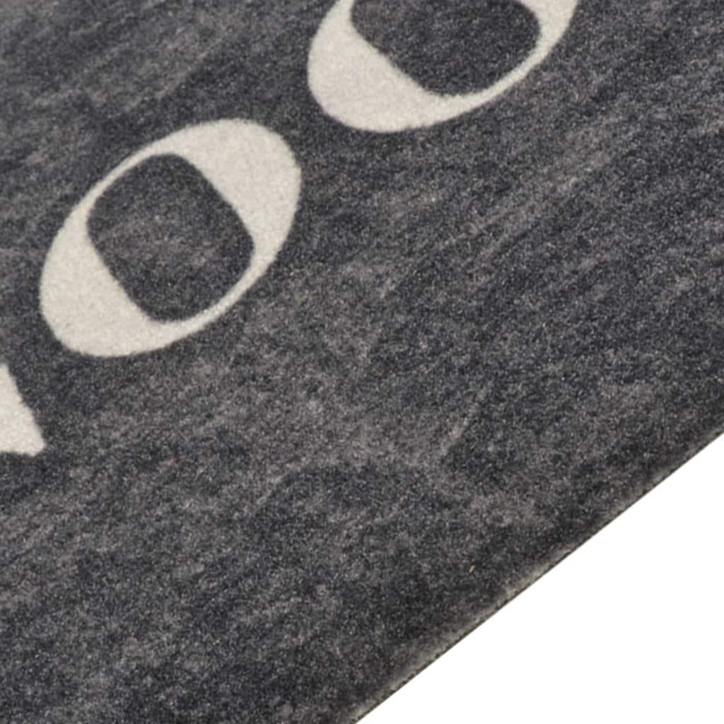 Kitchen mat, black, 60x300cm, velvet, washable